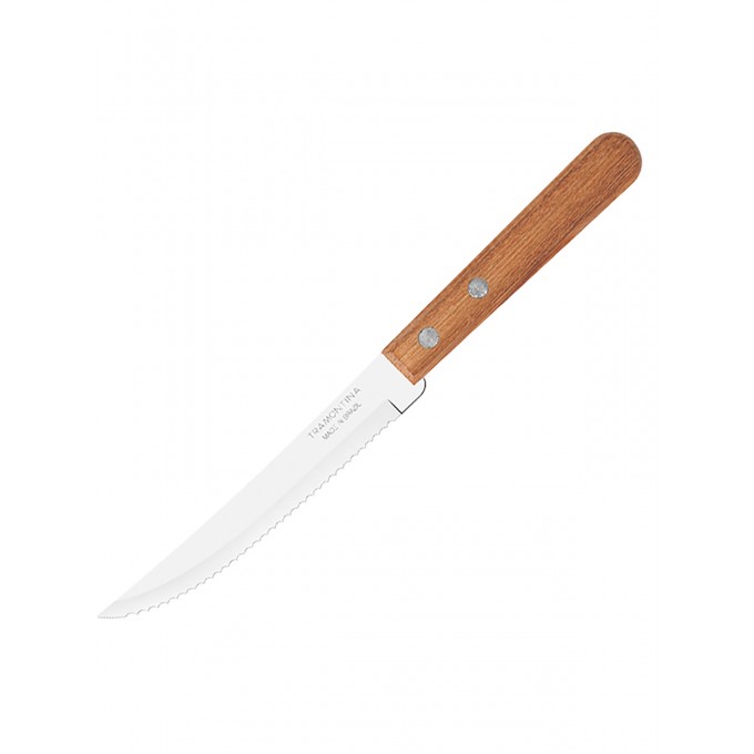 Нож для стейка TRAMONTINA с деревянной ручкой из нержавеющей стали 3114132]KB
